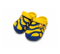 (UK 10 Child (EU 29), Yellow - Blue) Kids Lightweight Clogs Slip On Garden Sandals