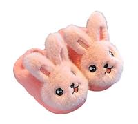UK 10 Girls' Bunny Slippers Cute Open Toe Anime Cartoon Novelty House Shoes Clog Mules Fun Animal Rabbit Slip on Bedroom Slipper Home Shoes for Toddler Little Kid Pink