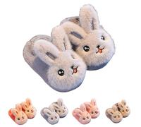 UK 10 Girls' Bunny Slippers Cute Open Toe Anime Cartoon Novelty House Shoes Clog Mules Fun Animal Rabbit Slip on Bedroom Slipper Home Shoes for Toddler Little Kid Grey