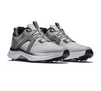 (UK 10, Grey/White/Charcoal) Footjoy Mens Hyperflex Lightweight Padded Waterproof Spiked Golf Shoes