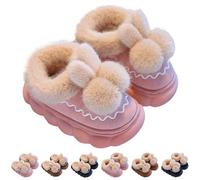 UK 10 Kids Rabbit Slippers for Girls Boys Rabbit Slippers Cute Cartoon Novelty House Shoes Close/Open Back Plush Fun Animal Slip on Bedroom Slipper Home Shoes Little Big Kid 01_Closed Back_Pink