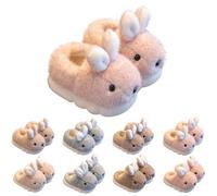 UK 10 Kids Rabbit Slippers for Girls Boys Rabbit Slippers Cute Cartoon Novelty House Shoes Close/Open Back Plush Fun Animal Slip on Bedroom Slipper Home Shoes Little Big Kid 02_Closed Back_Pink