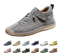 UK 10 Mens Leather Shoes for Men Unisex Loafers Wide Fit Ankle Chukka Boots Slip on Lightweight Boat Black Brown Khaki Blue Green Pink Driving Shoes Footwear Gift #01_Grey