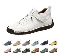 UK 10 Mens Leather Shoes for Men Unisex Loafers Wide Fit Ankle Chukka Boots Slip on Lightweight Boat Black Brown Khaki Blue Green Pink Driving Shoes Footwear Gift #01_White