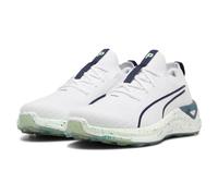 (UK 10, White/Blue/Green) Puma Golf Mens X Ptc Electrocat Nitro Palm Spikeless Shoes