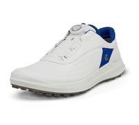 (UK 10, White/Virtual) Ecco Mens 2026 Core Low-Cut BOA Waterproof Leather Spikeless Golf Shoes