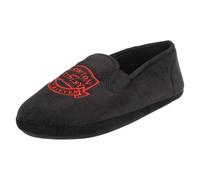 (UK 11, Black) Mens Silent Night Coronation Street Slippers Newton Ridley