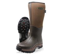 (UK 11 EU45, Brown) Dirt Boot Neoprene Wellington Muck Boots Pro Sport Wide Calf Adjustable Gusset Wellies