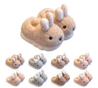 UK 12.5 Kids Rabbit Slippers for Girls Boys Rabbit Slippers Cute Cartoon Novelty House Shoes Close/Open Back Plush Fun Animal Slip on Bedroom Slipper Home Shoes Little Big Kid 02_Closed Back_Coffee