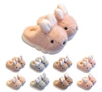 UK 12.5 Kids Rabbit Slippers for Girls Boys Rabbit Slippers Cute Cartoon Novelty House Shoes Close/Open Back Plush Fun Animal Slip on Bedroom Slipper Home Shoes Little Big Kid 02_Open Back_Pink