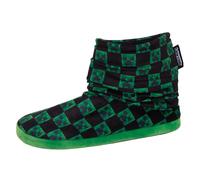 (UK 12 Child) Boys Minecraft Slipper Boots Kids Creeper Gamer Warm Fleece Slippers House Shoes