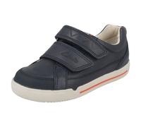 (UK 12 Child, Navy (Blue)) Boys Clarks Double Strap Casual Shoes Lil Folk Toby - F Fit