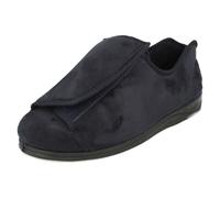 (UK 12, Navy (Blue)) Mens Padders Extra Wide Fitting Slippers Peter - HK Fit