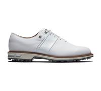 (UK 12, White) Footjoy Mens Premiere Series Spiked Leather Waterproof Golf Shoes