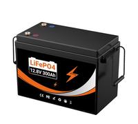 (UK) 12V 300AH LiFePO4 Deep Cycles Battery, 3840WH, 200A BMS, 15000 Deep Cycles Rechargeable Lithium Battery for Home Energy Storage, Rvs, Marine, Vans, Trailer, Backup