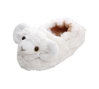 UK 13 Kids Girls Boys Cute Cartoon Animals Slippers Winter Warm Plush Anti-Slip Children Home Shoes Sheep Slippers Closed Back Novelty House Shoes Slip on Bedroom Slipper White