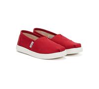 (UK 13 Kids) TOMS Youth Red Canvas Classic Espadrilles