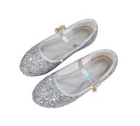 UK 13 Little Toddler Girls Glitter Dress Shoes CLEARANCE Ballerina Ballet Flats Kids Mary Janes #A_Silver