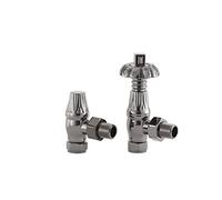 UK-18 BN Arroll traditional thermoststic radiator valve & locksheild finished in Black nickel and Ornate wheel Head