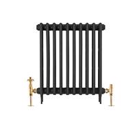 UK-18 OEB Arroll traditional thermoststic radiator valve & locksheild finished in unlaquered Old English Brass with Ornate wheel Head