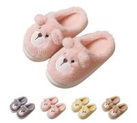 UK 2.5 Bear Slippers for Women Ladies Girls Slippers House Shoes Open Back Anime Cartoon Animal Slip on Mules Bedroom Slipper Home Shoes Pink