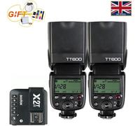 UK 2 Godox TT600 2.4G Wireless Camera Flash With X2T-N Trigger for Nikon Kit