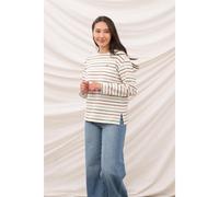 (UK 20, Sea Kelp Rust Stripe) Causeway Womens Breton Top