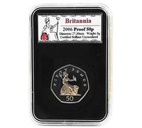UK 2006 " BRITANNIA Brilliant Uncirculated Proof 50p encapsulated in Lighthouse Everslab Coin Holders