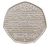 UK 2013 Benjamin Britten - BLOW BUGLE BLOW - 50p Uncirculated, About Uncirculated, [Seller-Graded]