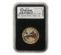 UK 2018 Centenary of the Royal Air Force BUNC £2 Coin - encapsulated in Lighthouse Everslab Coin Holders (Vulcan)