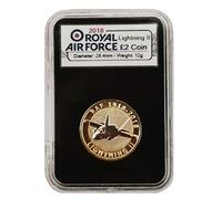 UK 2018 RAF £2 - Centenary of the Royal Air Force BUNC Coin - encapsulated in Lighthouse Everslab Coin Holders (Lightning II)