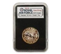 UK 2018 RAF £2 Centenary of the Royal Air Force BUNC Coin - encapsulated in Lighthouse Everslab Coin Holders (Sea King)