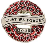UK 2025 Poppy Badges Pins Brooch Remembrance Day Pin Badge Lest We Forget Memorial WW1