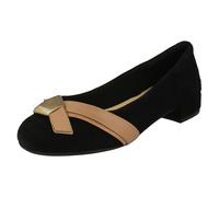 (UK 3.5, Black) Ladies Clarks Stylish Cross Detailed Shoes Rosabella Moon - D Fit