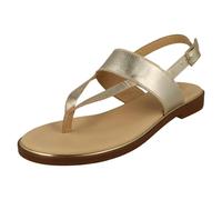 (UK 3.5, Champagne (Gold)) Ladies Clarks Stylish Toe Post Sandals Ellis Opal - D Fit