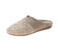 UK 3.5 Mules Shoes for Womens Closed Toe Line Flax Clogs Slider Sandals Ladies Crochet Upper Casual Slip on Mule Flat Breathable Backless Round Toe Shoes White Footwear New