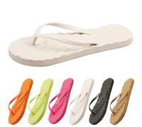 UK 3.5 Slim Flip Flop for Women Comfortable, Durable, Lightweight Non-Slip, Open Toe Walking Thong Sandals with Textured Sole for Summer Hiking for Beach Vacation Beige