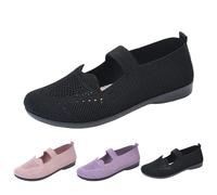 UK 3.5 Slip on Trainers with Strap Women Wide Fit Ladies Breathable Mesh Walking Shoes Mary Jane Soft Sole Walk Sports Pumps Summer Sneaker Athletic Shoes 002_Black Footwear New