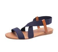 UK 3.5 Women's Elastic Strappy Gladiator Sandals Open Toe Stretch Flat Sandal Summer Beach Shoes Cute Strappy Sandals Wide Width Ladies Sandles A1_Blue