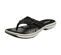 (UK 3, Black) Ladies Clarks Toe Post Sandals Brinkley Sea - D Fit