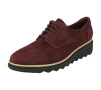 (UK 3, Burgundy (Red)) Ladies Clarks Smart Lace Up Shoes Sharon Noel - D Fit