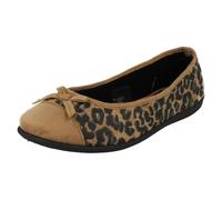 (UK 3, Camel (Brown)) Ladies Padders Ballerina Style Printed Slippers Wild - E Fit