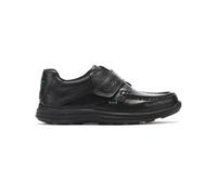 (UK 3) Kickers Reasan Strap Youth Black Leather Shoes-UK 3 / EU 36