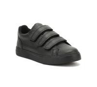 (UK 3) Kickers Youth Black Leather Tovni Trip Trainers