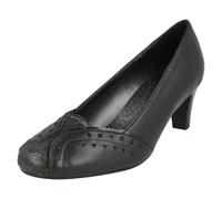 (UK 3, Navy (Blue)) Ladies Padders Heeled Court Shoes Janet - E Fit