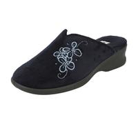 (UK 3, Navy (Blue)) Ladies Padders Wedge Heel Slipper Sable - EE Fit