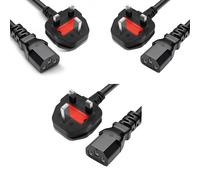 UK 3 Pin Kettle Lead Power Cable IEC C13 to BS1363 Plug 1.5M 5FT 6FT AC Mains Power Cord 13A 250V for PC Computer Monitor TV Printer Laptop Power Supply Black (3, 1M)