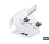 UK 3 Pin Mains Chargers, UK Wall Plugs, USB Vape Battery Charger Plug, A/C Adapter 5V/1A for Vape Kits and Mods, iPhone Android Cellphone Smartphone and USB device - Nicotine Free