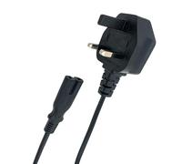 UK 3-Pin Plug to IEC C7 Figure 8 Power Cable, 2 Meter, BS1363 Certified Plug with 10A Fuse, VDE Approved Cable, CE Certified Connector | Compatible with Printers, Game Consoles, Set-Top Boxes & More