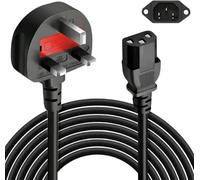 UK 3 Prong 3M Kettle Lead IEC320C13 to BS1363 Power Cord, Universal AC Power Cable, Quality Copper Core Replacement Power Lead, Power Supply Cable, TV/Monitor Power Cable.